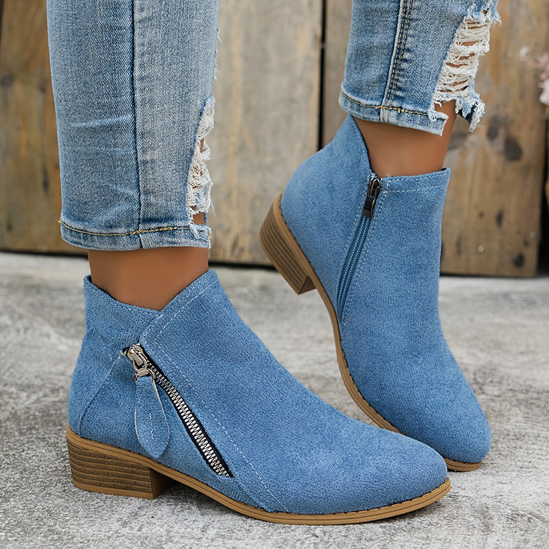 Clarabel — Zip-Side Ankle Boots