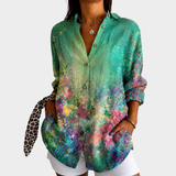 Esther — Blusa Aquarela Verde Floral