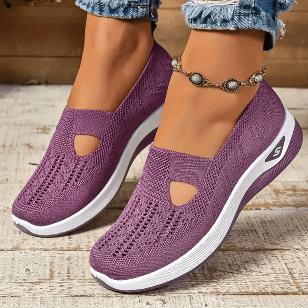 Fanny — Cut-Out Slip-On Knit Sneakers