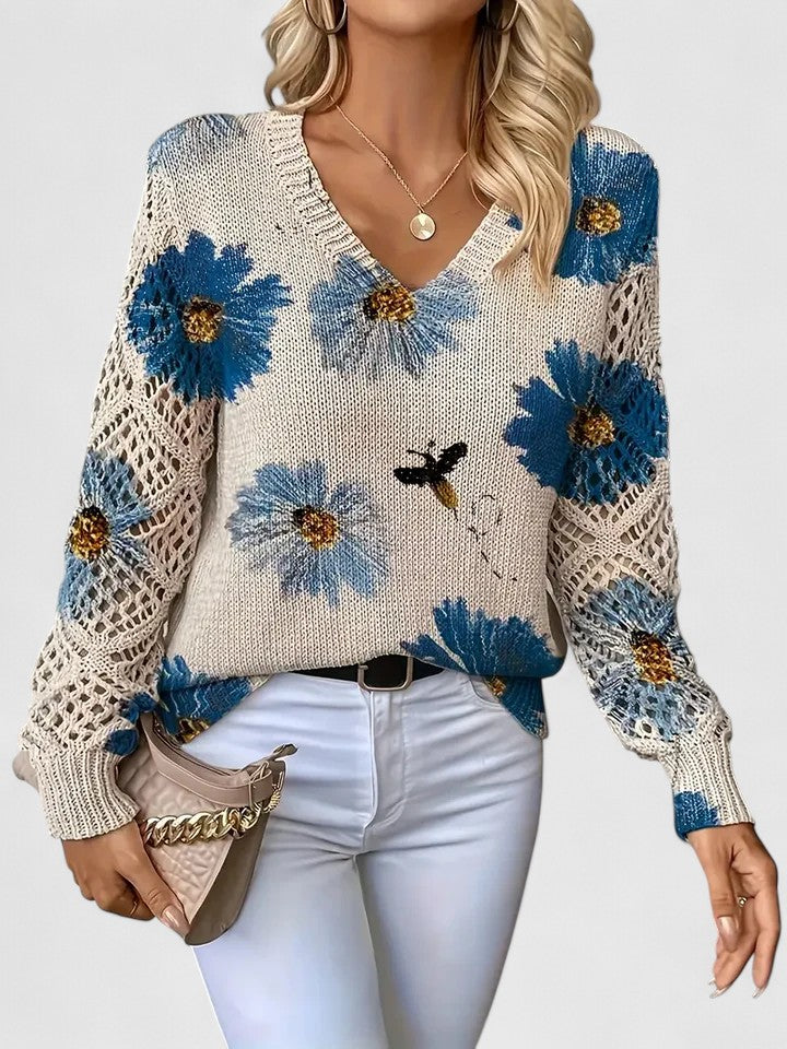 Bronwen — Floral Openwork Jumper