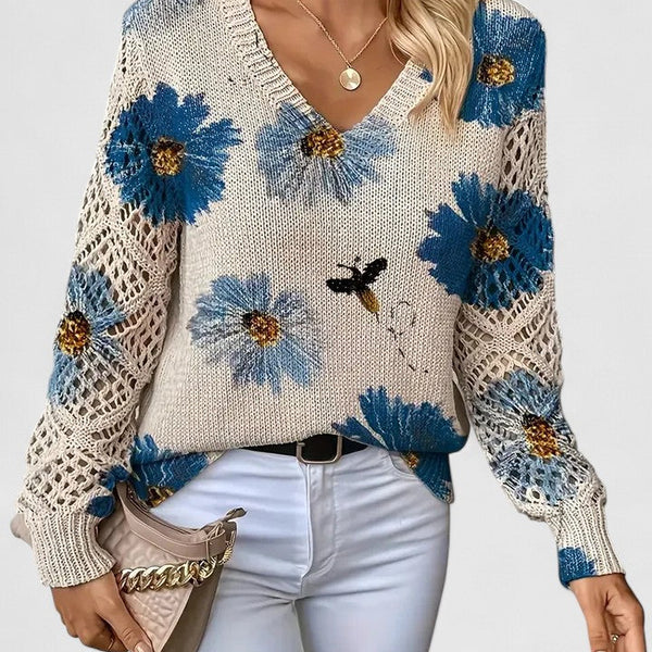 Bronwen — Floral Openwork Jumper