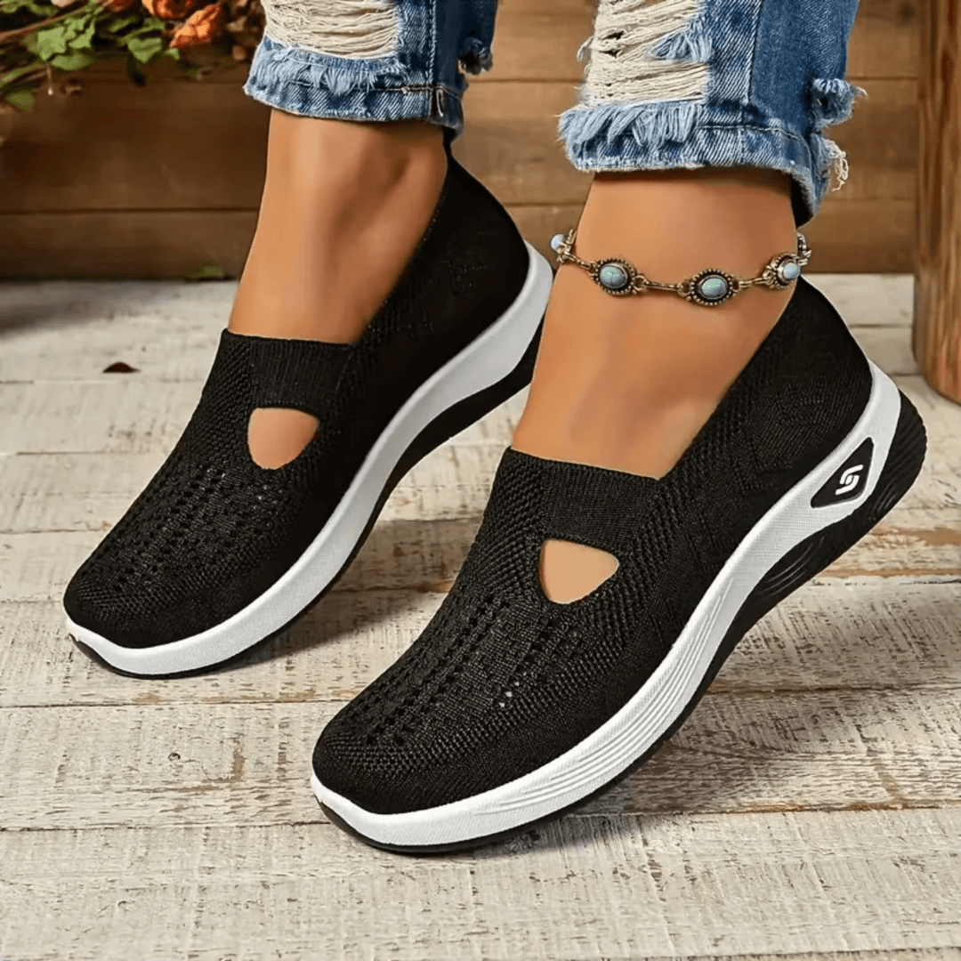 Fanny — Cut-Out Slip-On Knit Sneakers