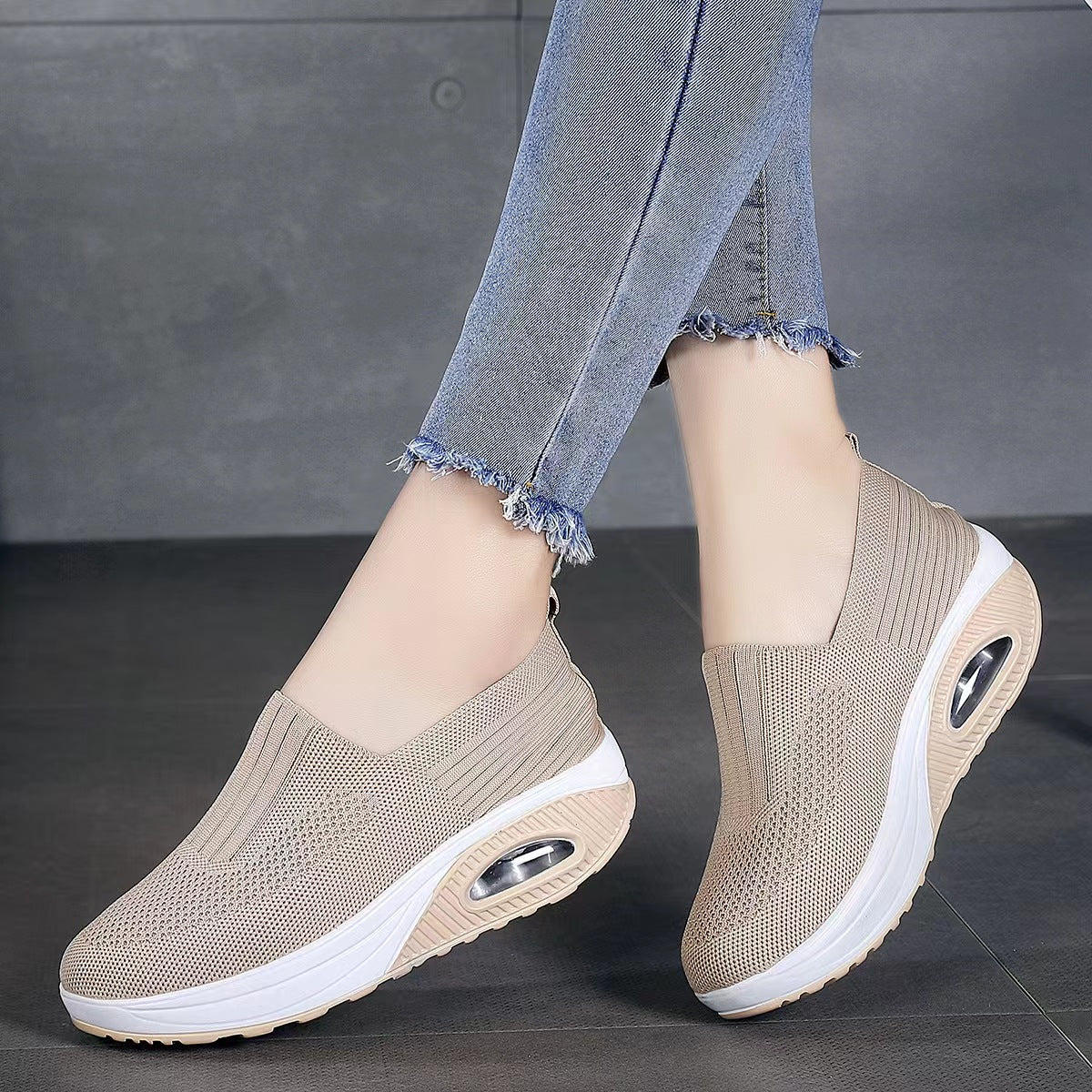 Fionnuala — Slip-On Air-Sole Knit Shoes