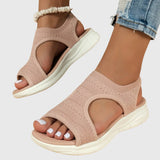 Assunta — Orthopaedic Knit-Look Open-Toe Sandals with Cut-Out Sides