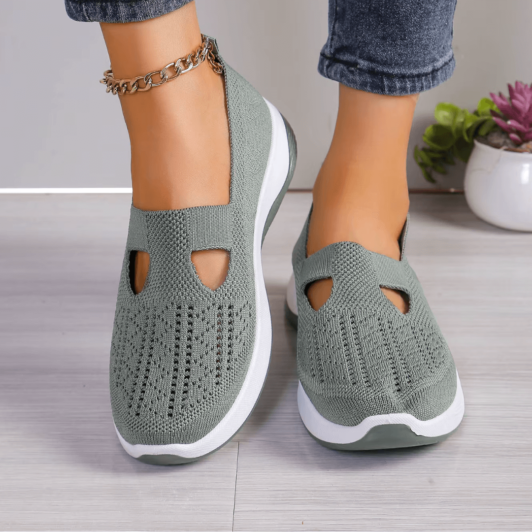 Fanny — Cut-Out Slip-On Knit Sneakers