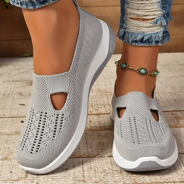 Alanis — Perforated Slip-On Knit Shoes