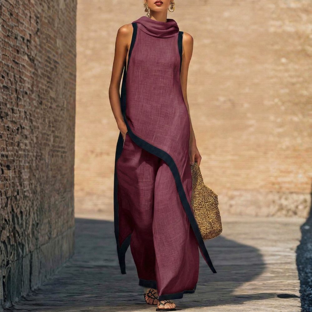 Arnhild — Wide-Leg Co-Ord Set with Contrast Trim