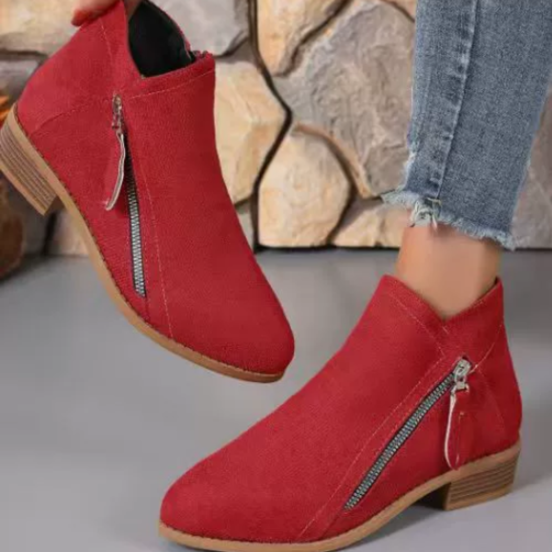 Clarabel — Zip-Side Ankle Boots