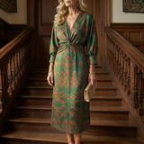Cordelia — Twist-Front Wrap Midi Dress
