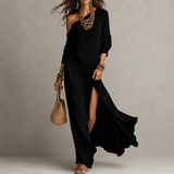 Emerentia — One-Shoulder Maxi Dress with Side Split