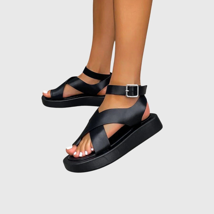 Cesarina — Orthopaedic Gladiator Platform Sandals with Ankle Strap