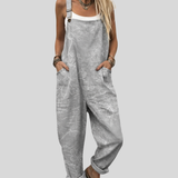 Kimberly — Light Grey Washed Overalls