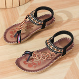 Aife — Boho Beaded T-Strap Flat Sandals