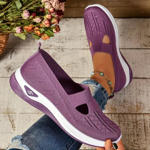 Alanis — Perforated Slip-On Knit Shoes