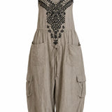 Aaltje — Relaxed Boho Jumpsuit with Contrast Detail and Pockets