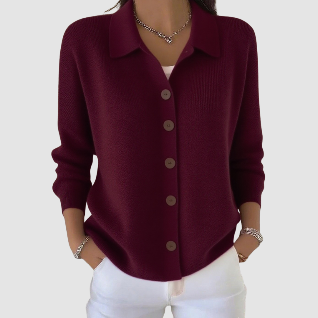 Millie — Button-Up Collared Cardigan