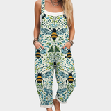 Remy — Bee and Butterfly Print Overalls