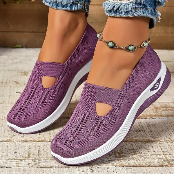 Alanis — Perforated Slip-On Knit Shoes