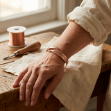 Hayden — Feather Engraved Wrap Copper-Tone Cuff Bracelet