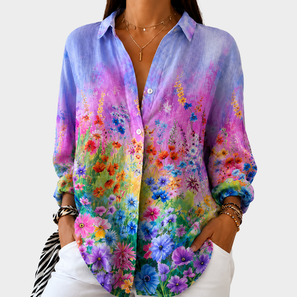 Heloísa — Blusa Jardim de Flores Silvestres