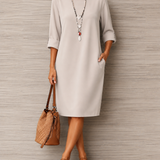Odette Midi Dress in Off-White