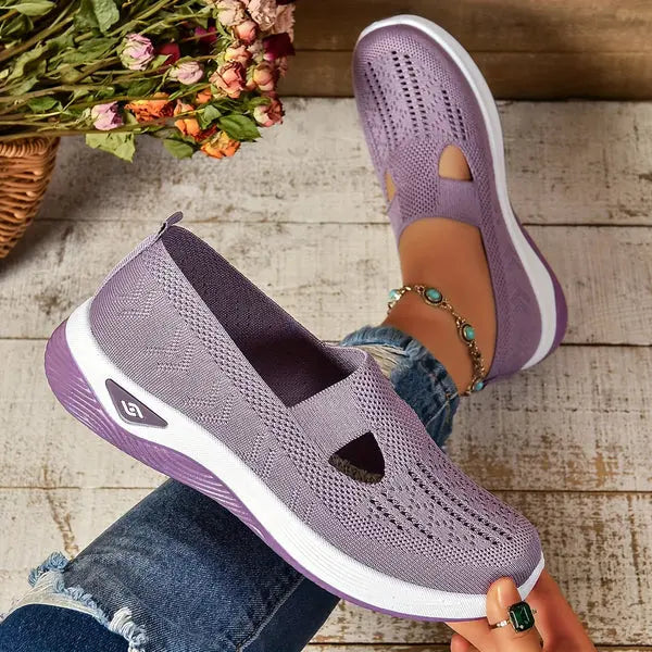 Alanis — Perforated Slip-On Knit Shoes
