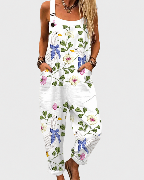 Saffron — Floral Ribbon Overalls