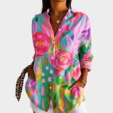 Olívia — Blusa Rosas Aquareladas Pink
