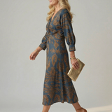 Cordelia — Twist-Front Wrap Midi Dress