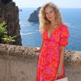 Francine — Floral Puff-Sleeve Midi Dress
