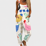 Heidi — Quirky Bird Print Overalls