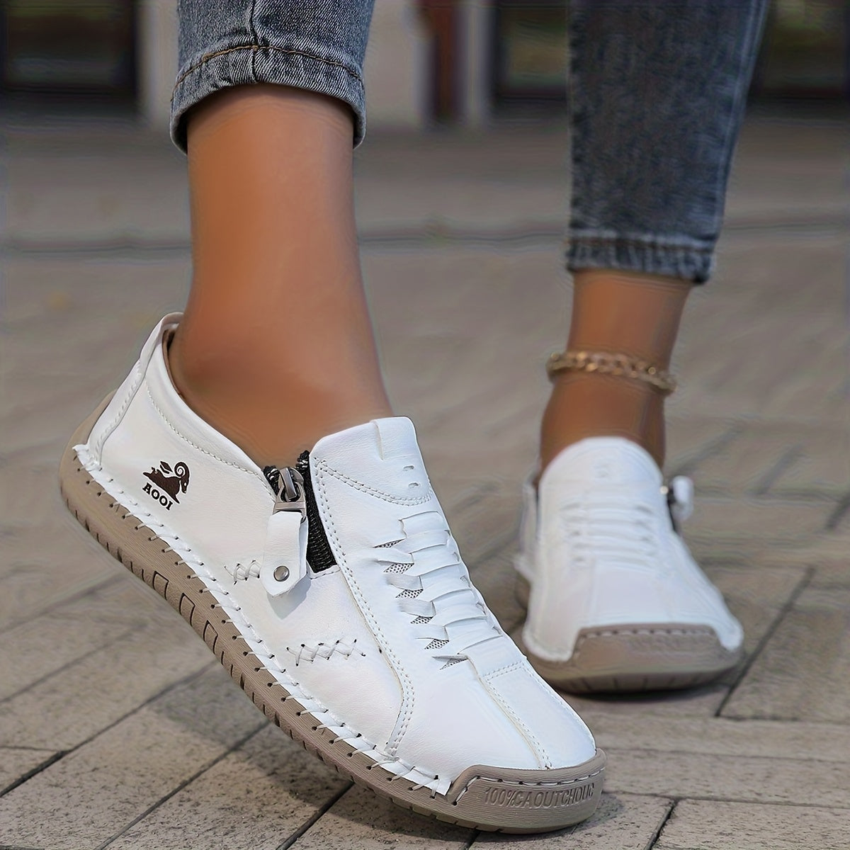 Prue — Side-Zip Low-Profile Comfort Sneakers