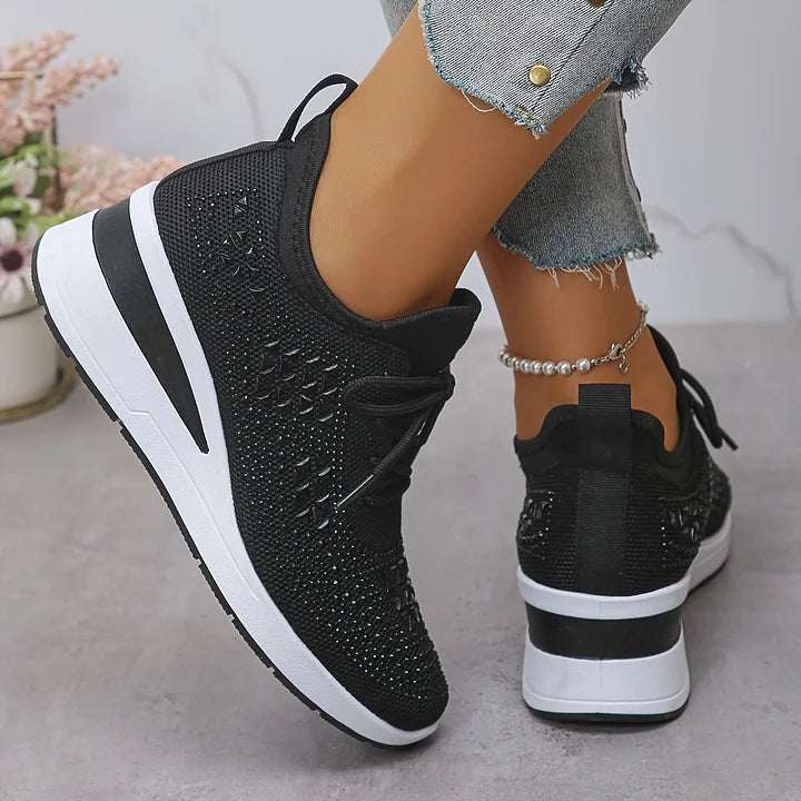 Cinderella — Crystal-Detail Knit Comfort Sneakers