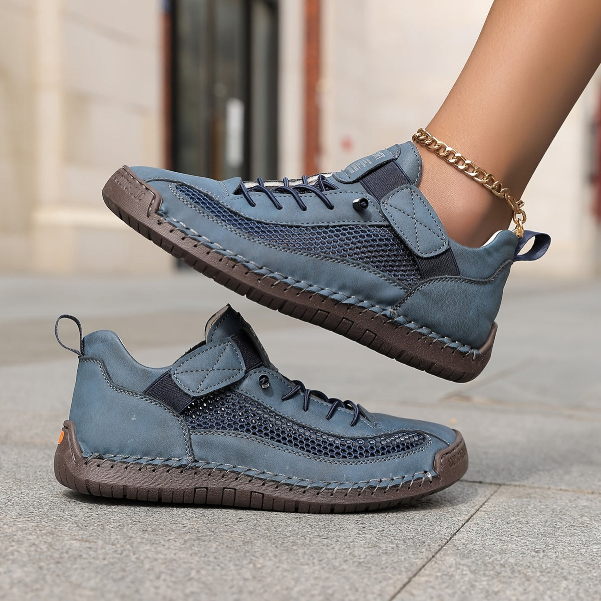 Eilis — Velcro-Strap Mesh Comfort Sneakers
