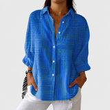 Rafaela — Blusa Listrada Azul Cobalto