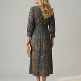 Cordelia — Twist-Front Wrap Midi Dress