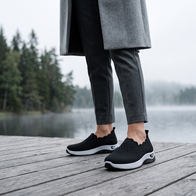 Arlena — Breathable Knit Slip-On Walking Shoes