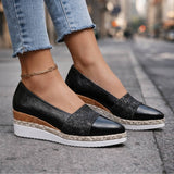 Candela — Glitter-Accent Wedge Shoes