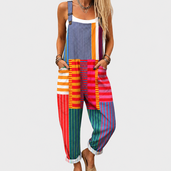 Posie — Striped Colour Block Overalls