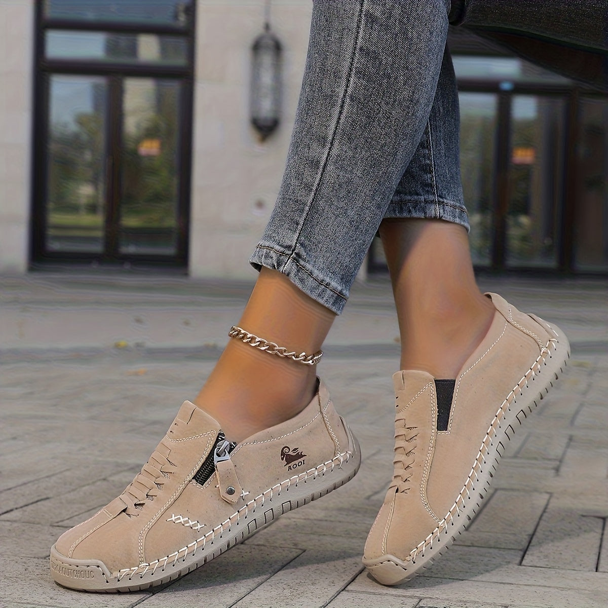 Prue — Side-Zip Low-Profile Comfort Sneakers