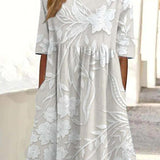 Delilah — Vestido Midi Clássico Tom sobre Tom — foto 2