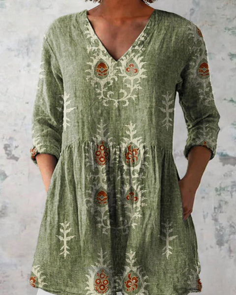 Aphra — Sage Green Folk Motif