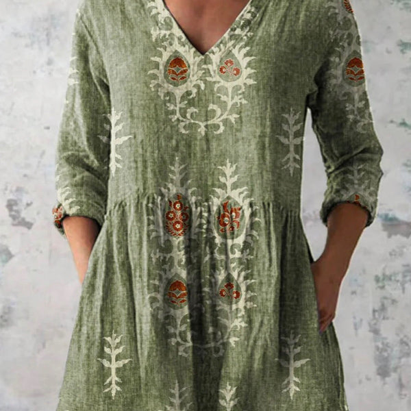 Aphra — Sage Green Folk Motif