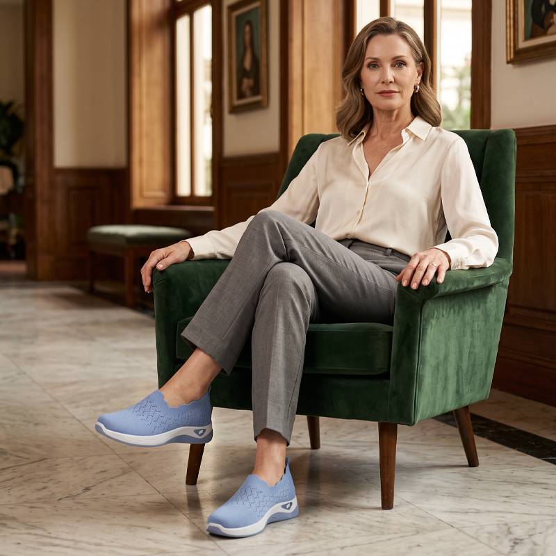 Arlena — Breathable Knit Slip-On Walking Shoes