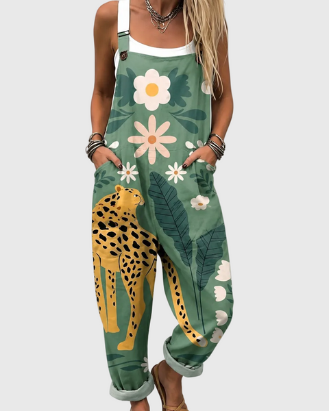 Mimi — Leopard and Floral Overalls