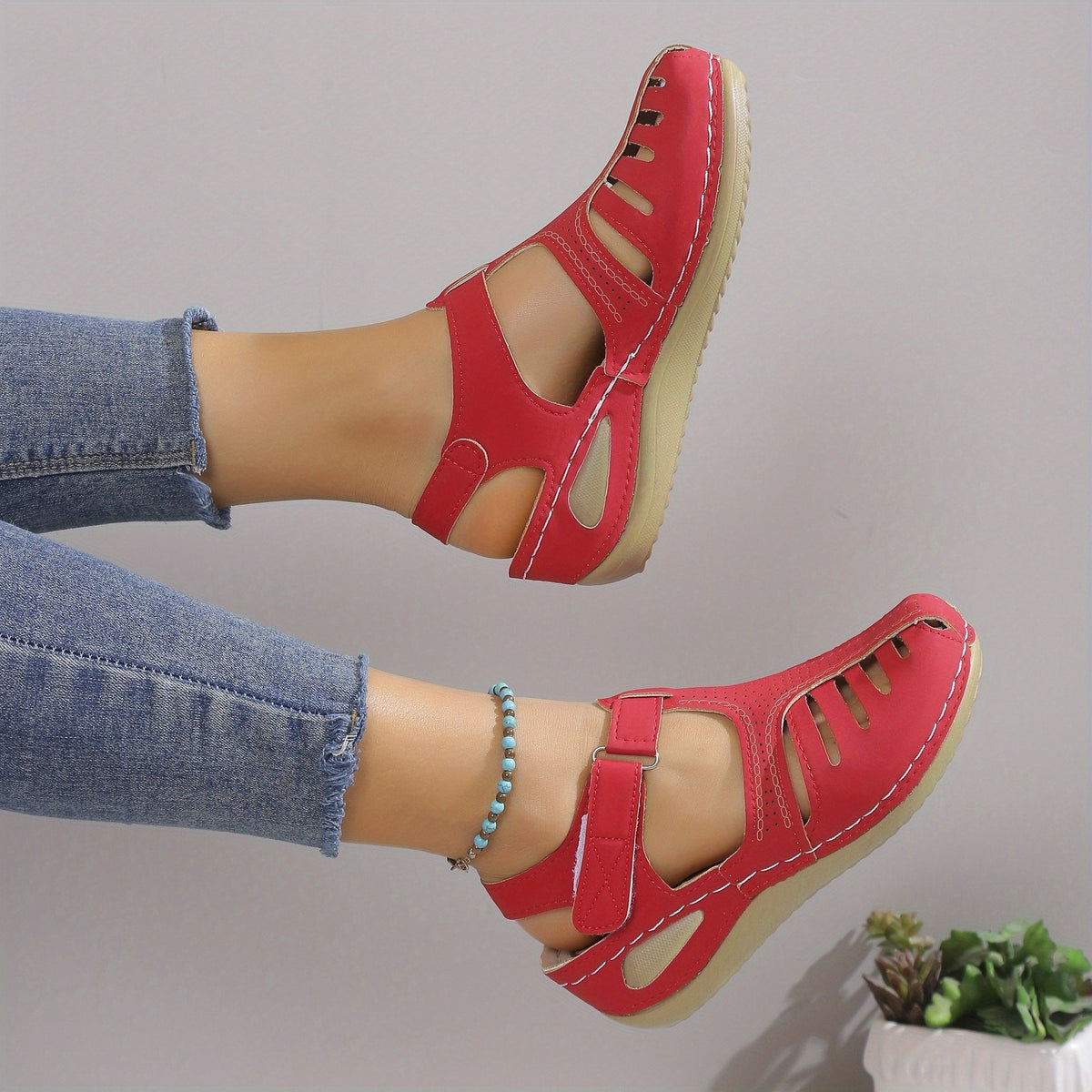 Athena — Closed-Toe Strappy Comfort Sandals