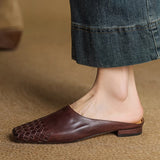 Xanthia — Woven-Toe Flat Mules