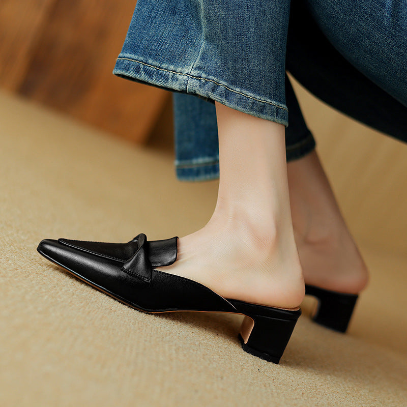 Zoya — Knot-Front Pointed Block-Heel Mules