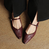 Zelie — Pointed Mary Jane Flat Mules