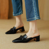 Zoya — Knot-Front Pointed Block-Heel Mules